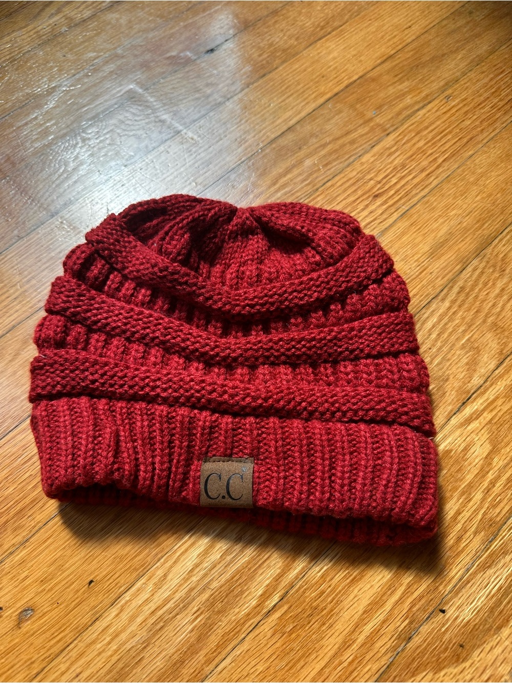 C.C Kids Red Knit Beanie Hat
